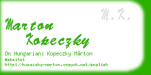 marton kopeczky business card