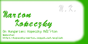 marton kopeczky business card